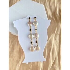 fresh water pearl earrings long dangle style
